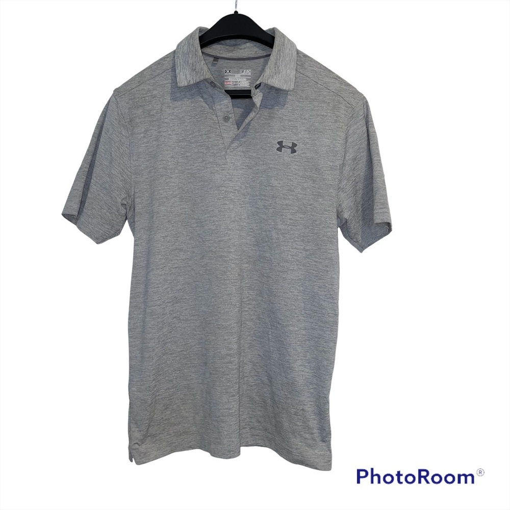 Under armour gray heat gear golf shirt